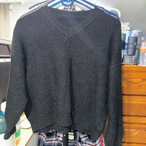 Women's Black V-Neck Sweater